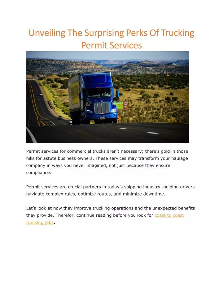 unveiling the surprising perks of trucking permit