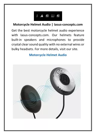 Motorcycle Helmet Audio  Iasus-concepts.com