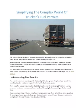 simplifying the complex world of trucker s fuel