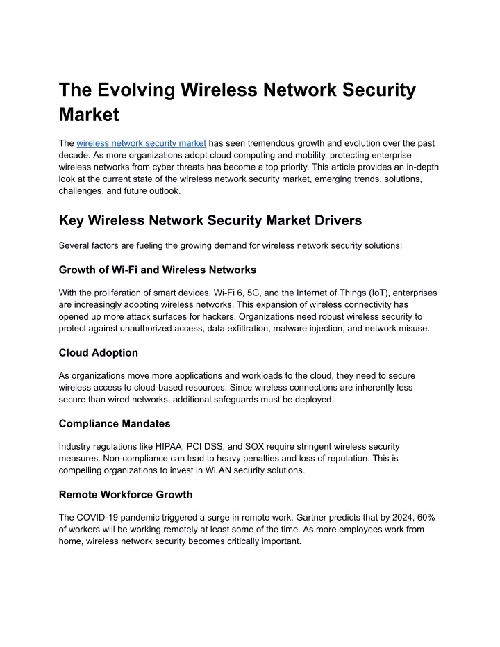 the evolving wireless network security market