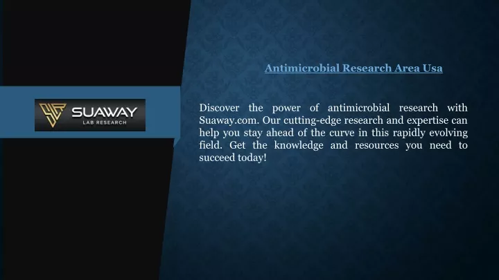 antimicrobial research area usa