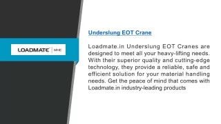 underslung eot crane
