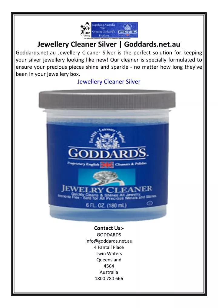 jewellery cleaner silver goddards net au goddards