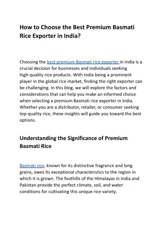 How to Choose the Best Premium Basmati Rice Exporter in India.docx