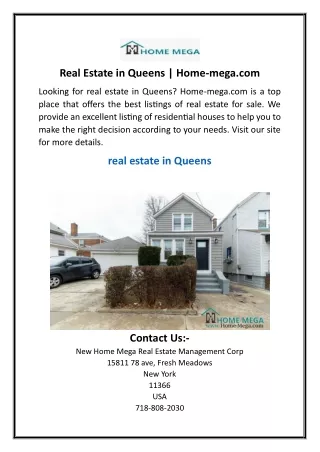 Real Estate in Queens  Home-mega.com