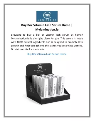 Buy Box Vitamin Lash Serum Home