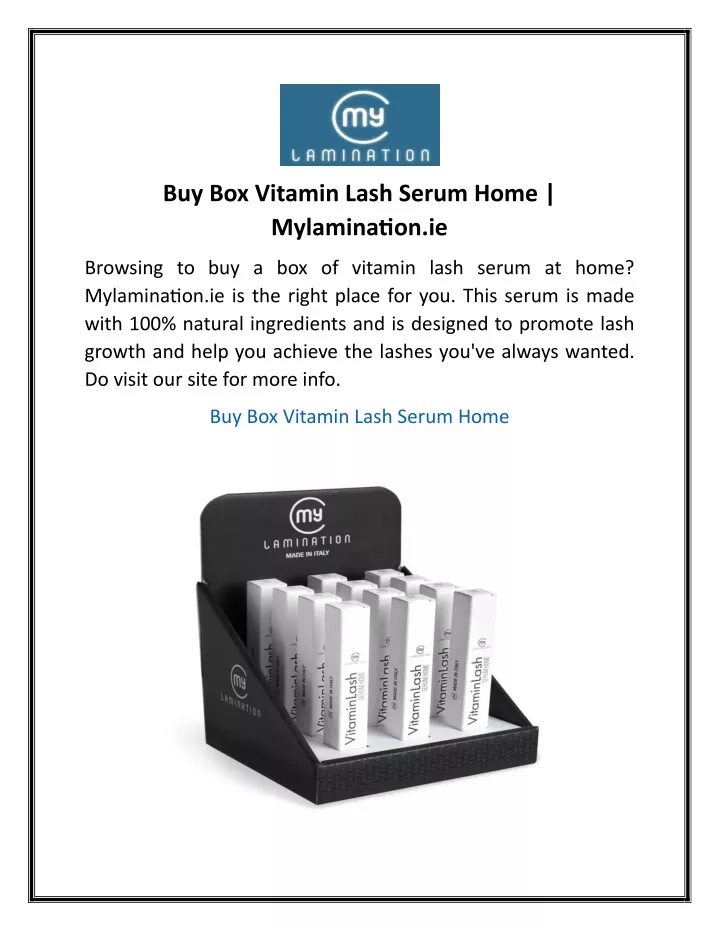 buy box vitamin lash serum home mylamination ie