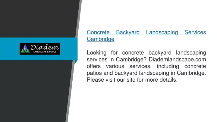 concrete backyard landscaping services cambridge
