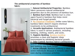 The antibacterial properties of bamboo fabric