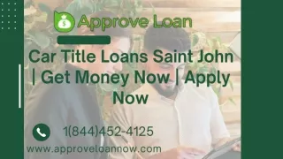 Car Title Loans Saint John-Get Money Now-Apply Now