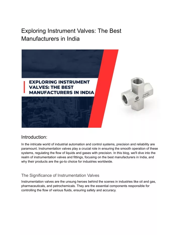 exploring instrument valves the best
