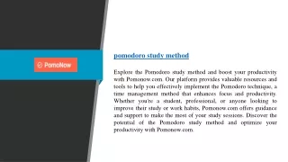 Pomodoro Study Method | Pomonow.com