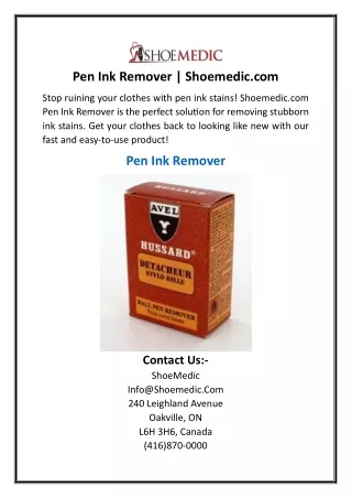 Pen Ink Remover | Shoemedic.com