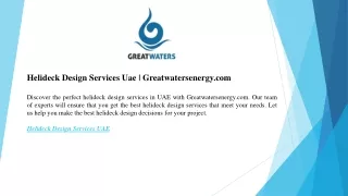 Helideck Design Services Uae  Greatwatersenergy.com
