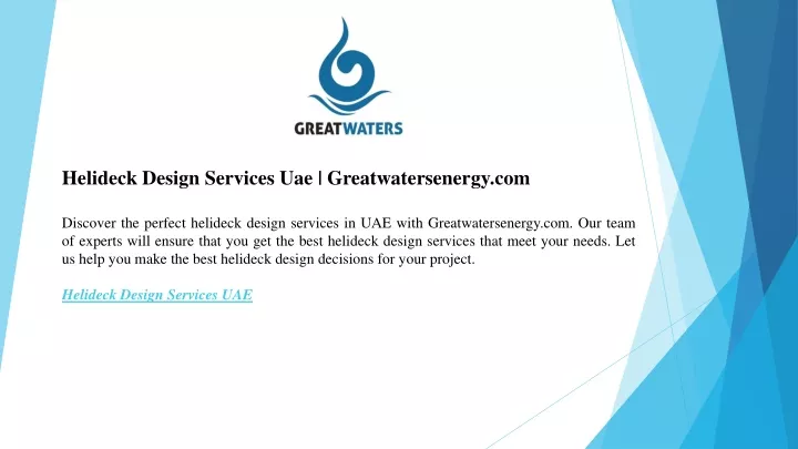 helideck design services uae greatwatersenergy