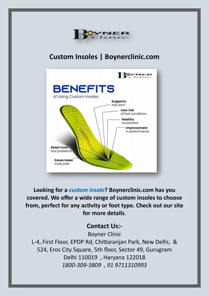 custom insoles boynerclinic com