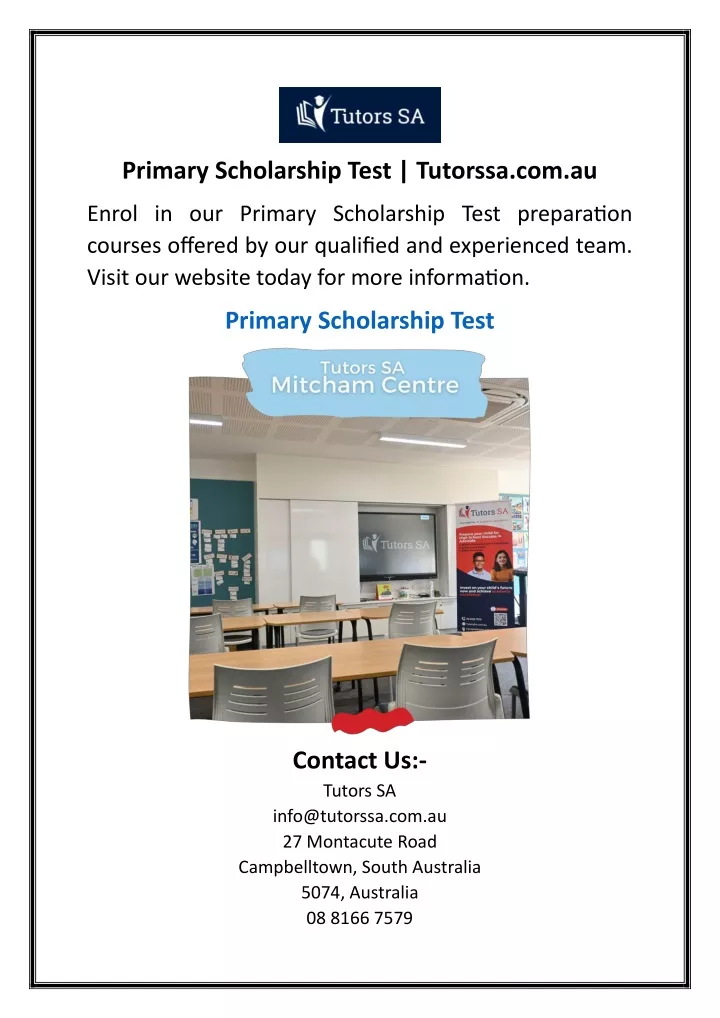 primary scholarship test tutorssa com au