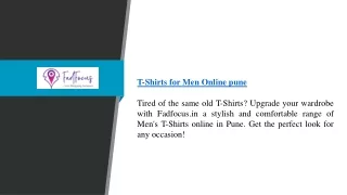 T-shirts For Men Online Pune | Fadfocus.in