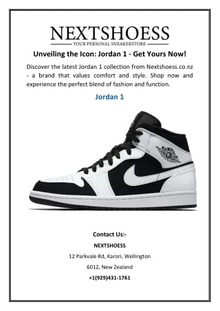 Unveiling the Icon: Jordan 1 - Get Yours Now!