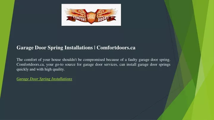 garage door spring installations comfortdoors