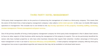 third party hotel management