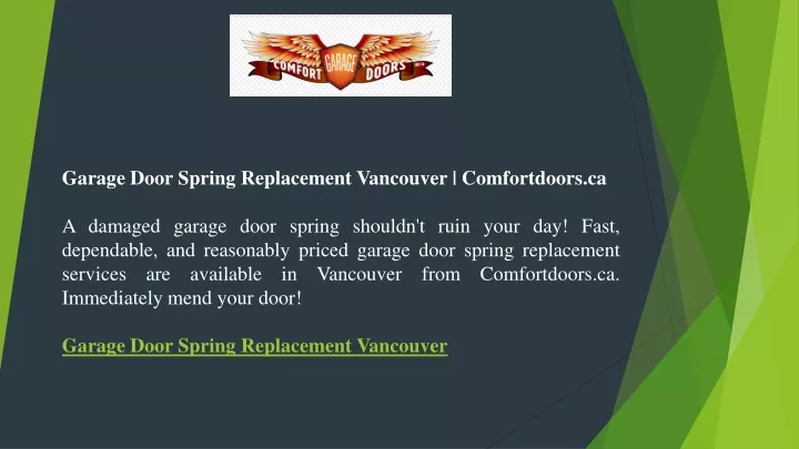 garage door spring replacement vancouver