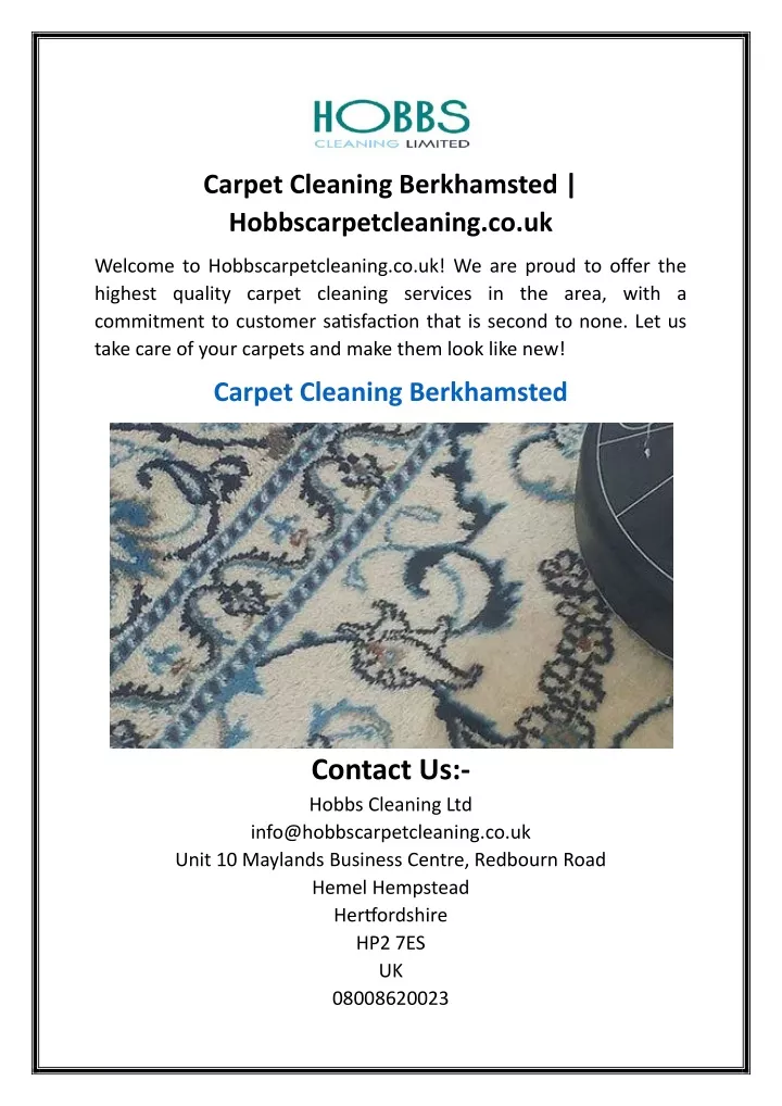 carpet cleaning berkhamsted hobbscarpetcleaning