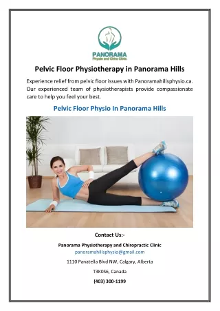 Pelvic Floor Physiotherapy in Panorama Hills