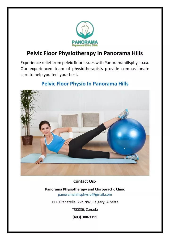 pelvic floor physiotherapy in panorama hills
