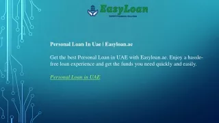 Personal Loan In Uae  Easyloan.ae
