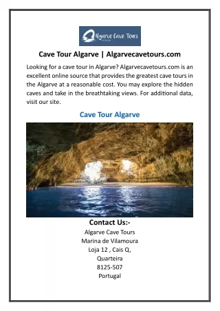 Cave Tour Algarve  Algarvecavetours.com