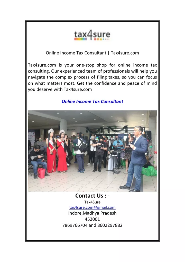 online income tax consultant tax4sure com