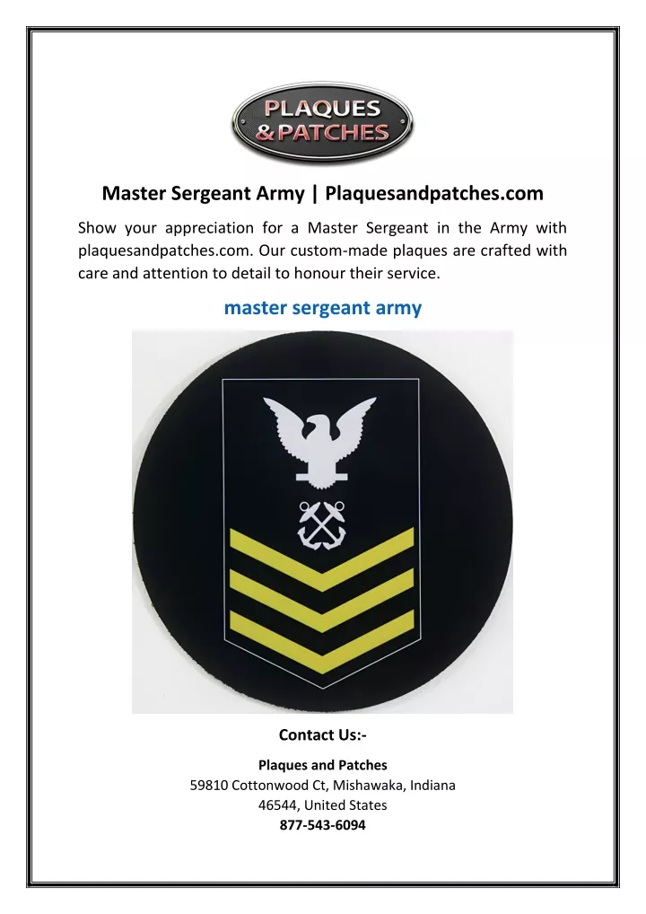 master sergeant army plaquesandpatches com