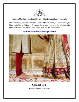 London Muslim Marriage Events   Muslimmarriageevents.info