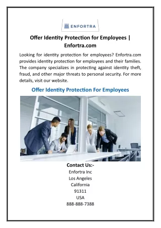 Offer Identity Protection for Employees  Enfortra.com