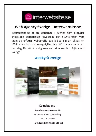 Web Agency Sverige | Interwebsite.se
