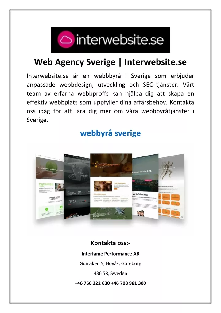 web agency sverige interwebsite se