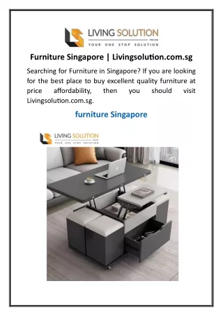 Furniture Singapore | Livingsolution.com.sg
