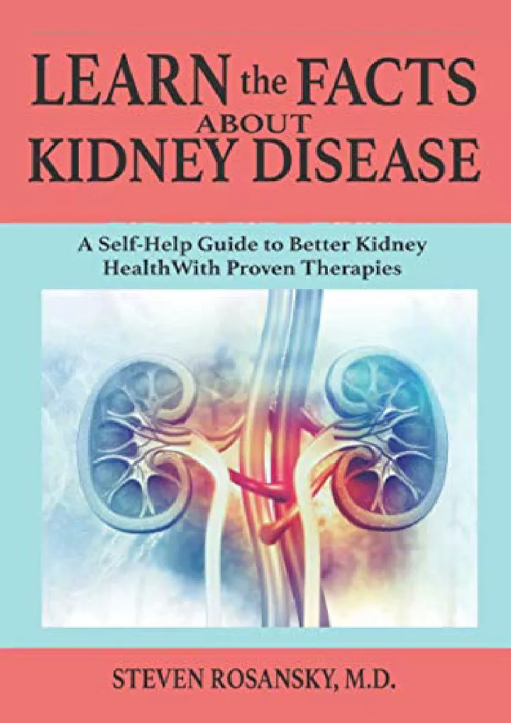 learn the facts about kidney disease a self help