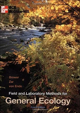get [PDF] Download Field and Laboratory Methods for General Ecology free