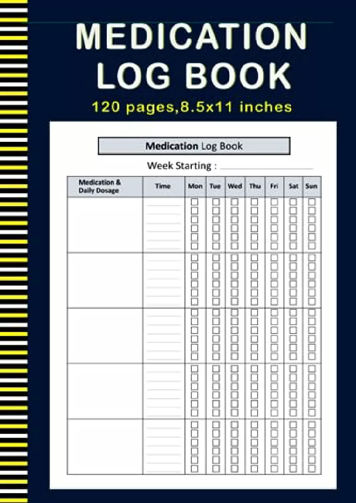 medication log book daily medication tracker