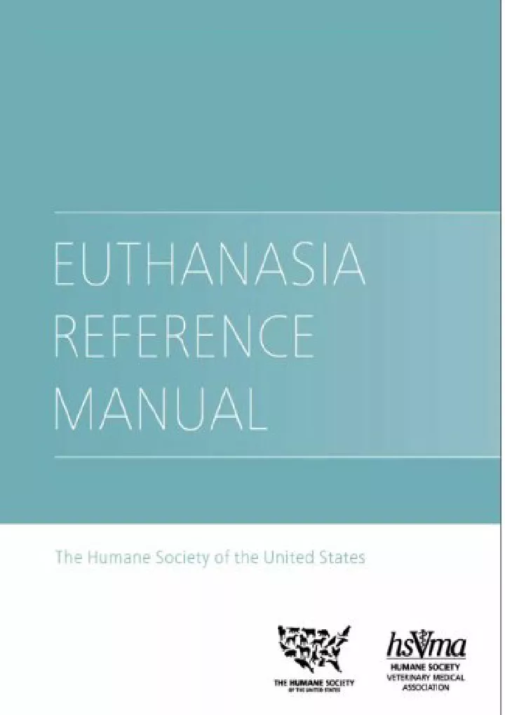 the hsus euthanasia reference manual download