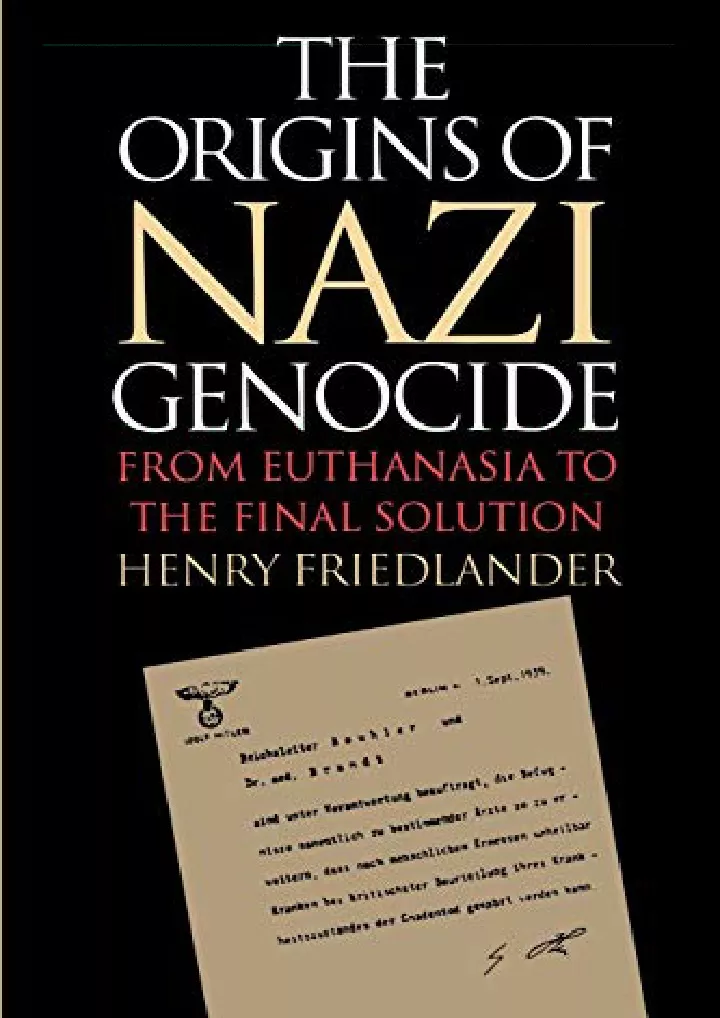 the origins of nazi genocide from euthanasia