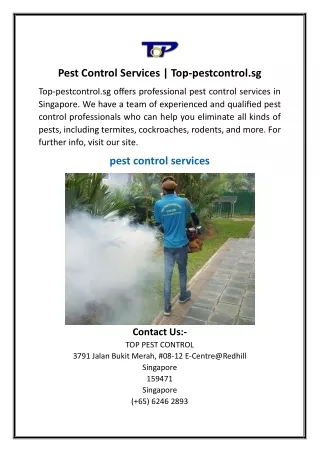 Pest Control Services  Top-pestcontrol.sg