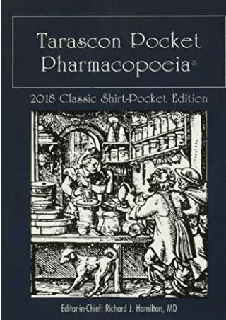 PDF/READ/DOWNLOAD Tarascon Pocket Pharmacopoeia 2018 Classic Shirt-Pocket Editio
