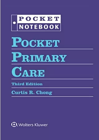 DOWNLOAD/PDF Pocket Primary Care (Pocket Notebook Series) ebooks