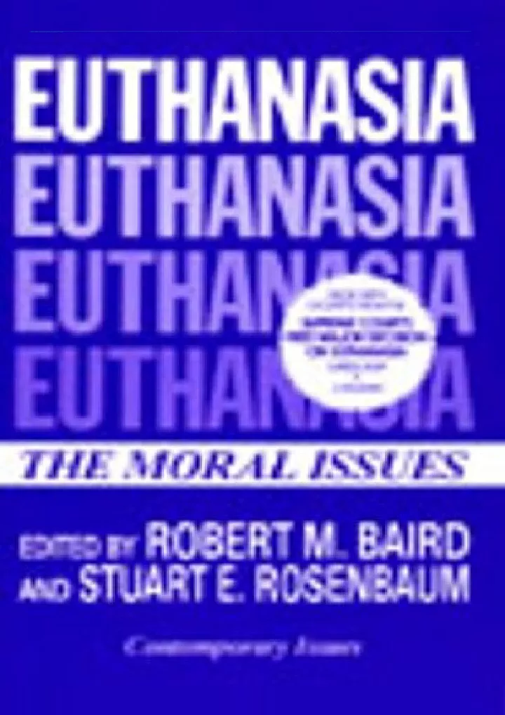 euthanasia contemporary issues in philosophy