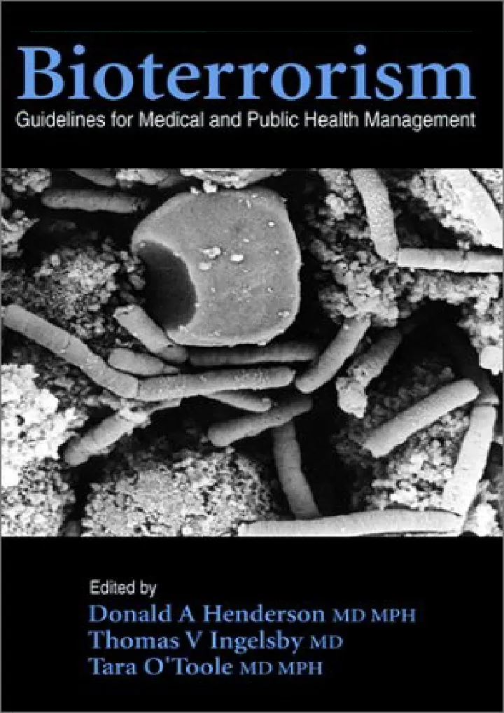 bioterrorism guidelines for medical and public