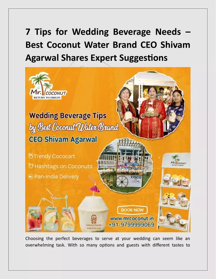 7 tips for wedding beverage needs best coconut