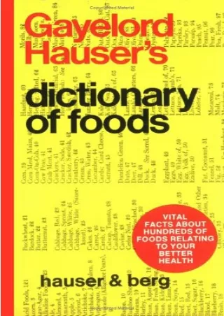 Full Pdf Dictionary of Foods